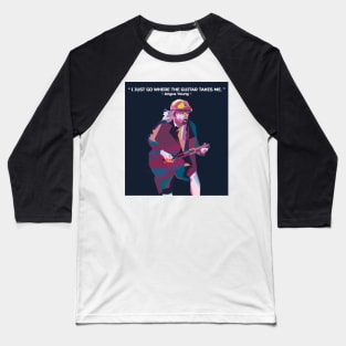 Abstract Angus Young and his quotes in WPAP Baseball T-Shirt